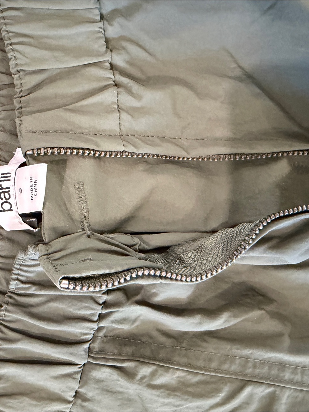 Bar III Olive Jogger Pants with Zip Fly